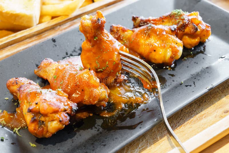 Barbecue Chicken Wing Drum Stick Stock Image Image of closeup