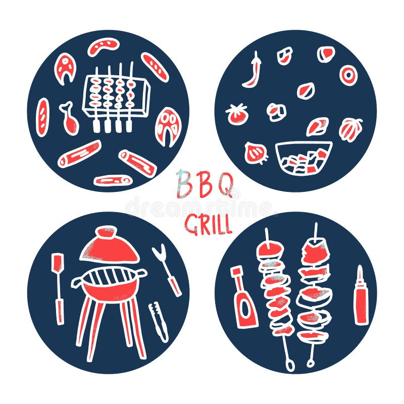 Bbq essentials round composition Royalty Free Vector Image