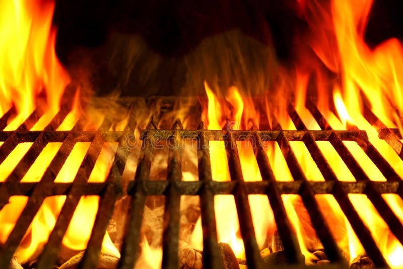 Barbecue Flaming Grill Close-up Background