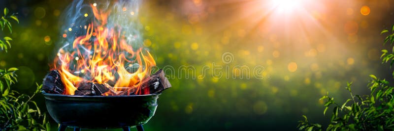 Barbecue Grill With Wood Fire