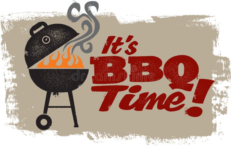Barbecue grillant le temps illustration de vecteur Barbecue grillant le temps illustration de vecteur
