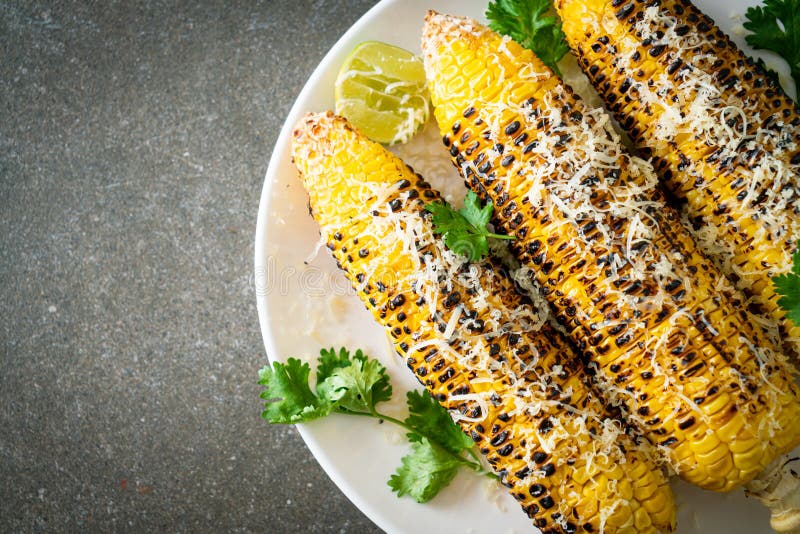 Barbecue and Grilled Corn with Cheese and Lime Stock Image Image of cheese, healthy 265300767