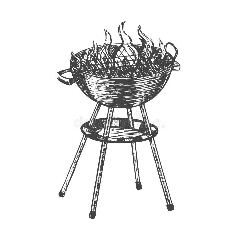Barbecue Hand Draw Sketch. Vector Stock Vector Illustration of