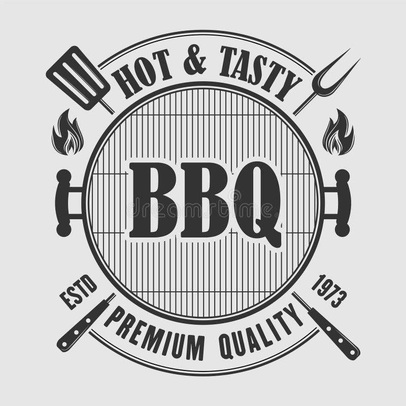 Barbecue Logo with Bbq Grill. Vector Illustration Stock Vector