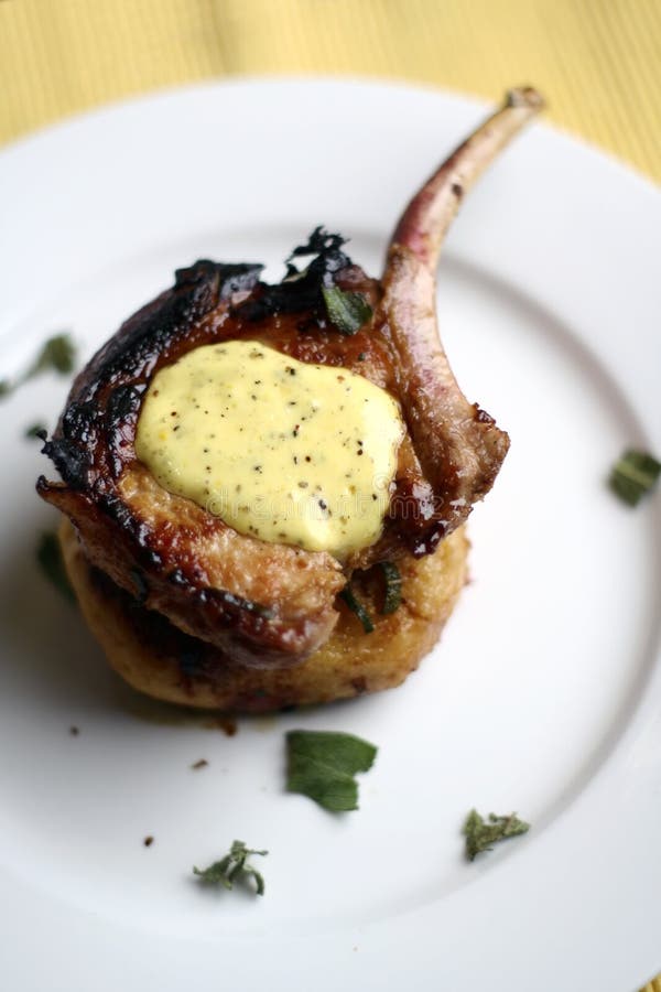 Barbecue or pan fried pork, mid angled, shallow DoF