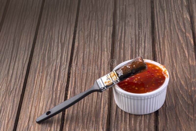 Barbecue Sauce with Basting Brush Stock Photo Image of cooking
