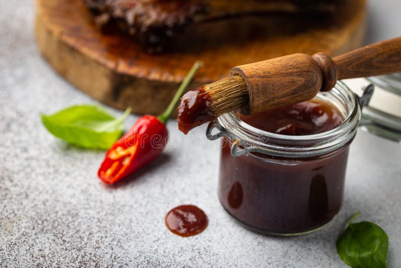 Barbecue sauce in a saucer