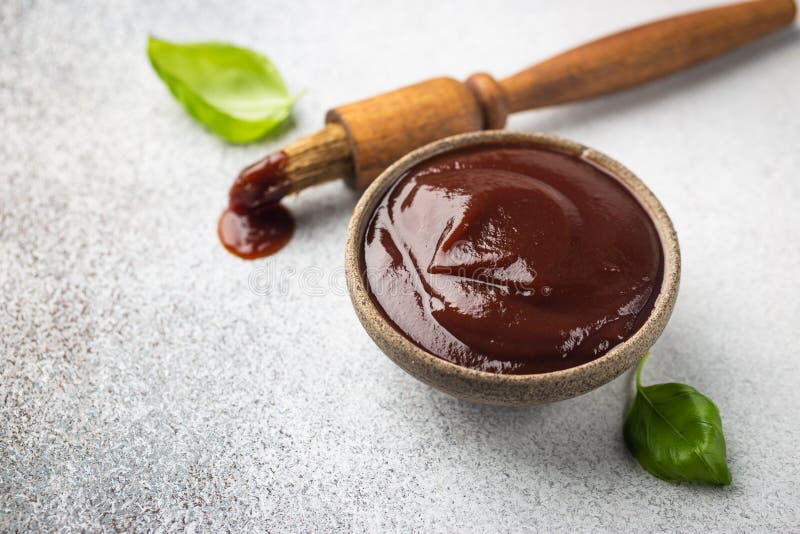 Barbecue sauce in a saucer