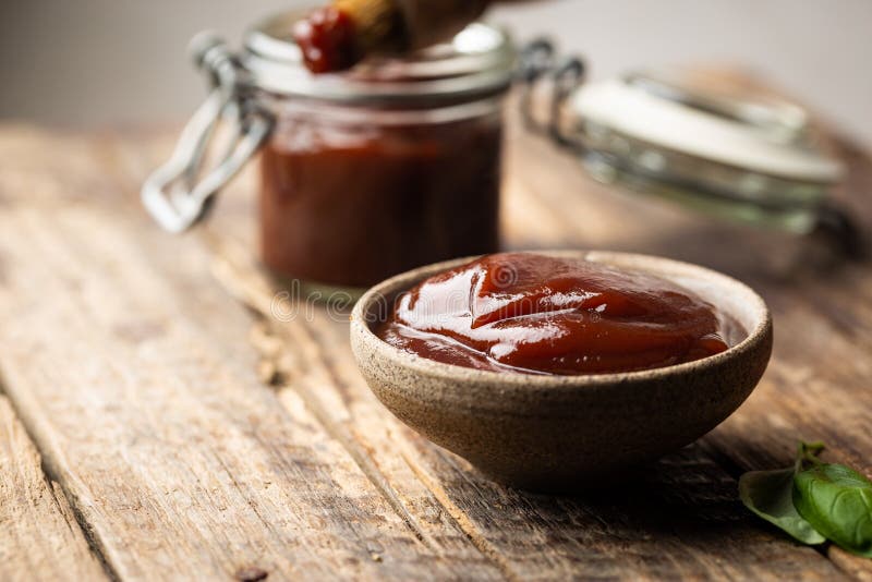 Barbecue sauce in a saucer