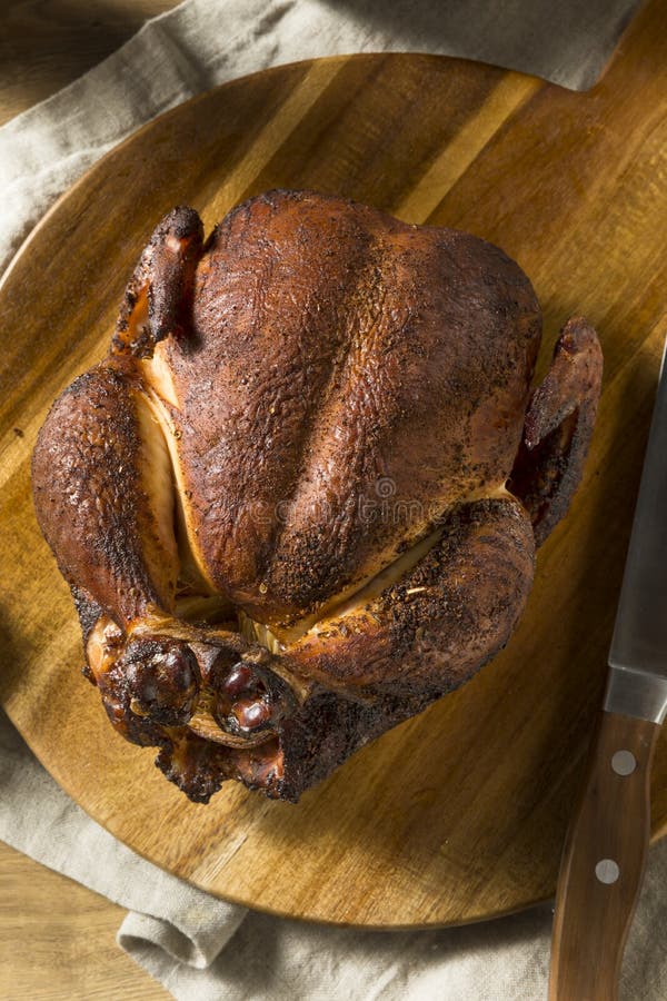 Barbecue Smoked Whole Chicken Stock Image Image of cooked, meat