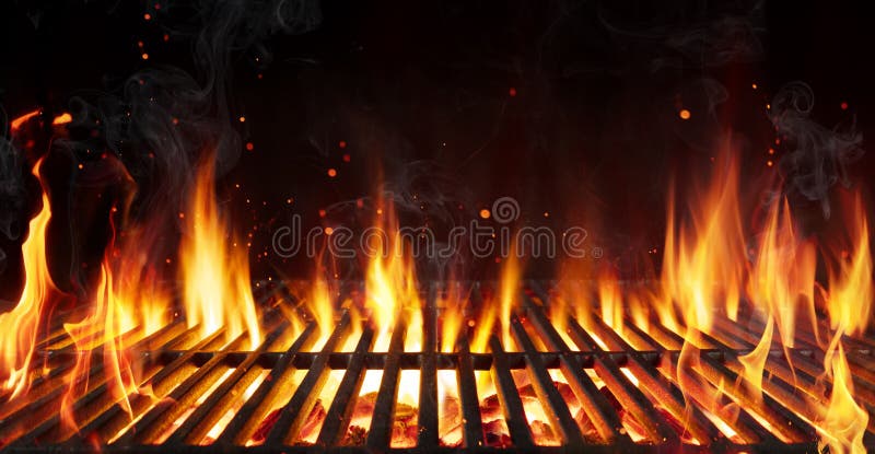 Barbecuesrooster met brandblusvlammen zonder brandblusrooster