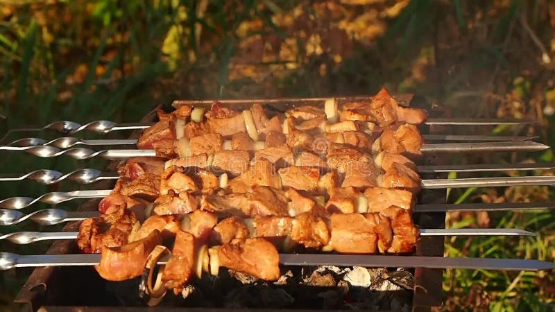 Barbecuevlees bij de grill