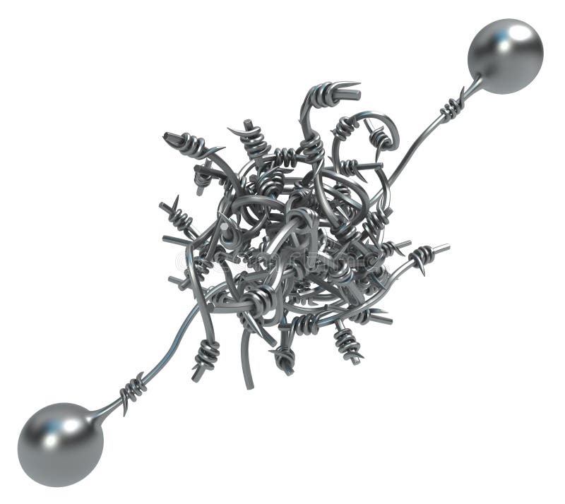 Barbed Wire Ball Endpoints royalty free illustration