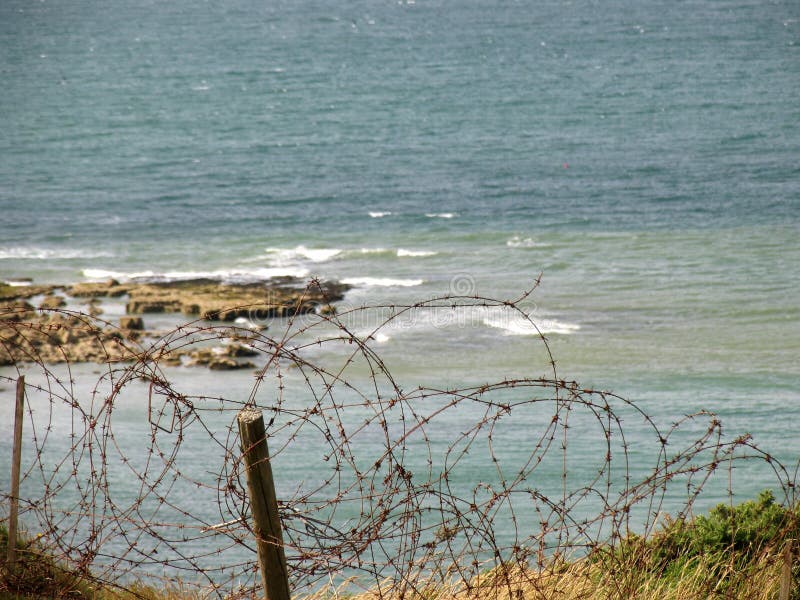 Barbed Wire on the Cliff of Pointe Du Hoc