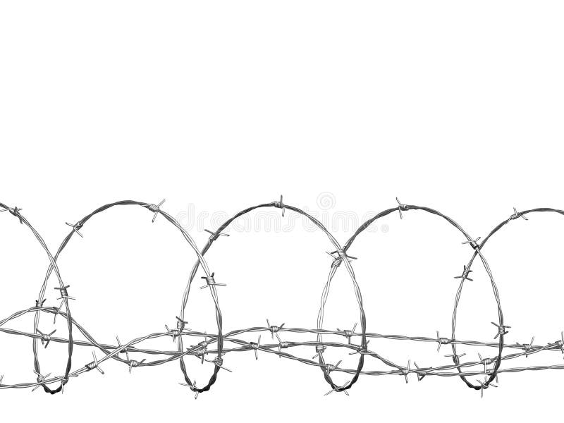 A technical drawing of one common type of barbed wire (Stacheldraht) in