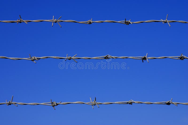 Barbed wire fence detail