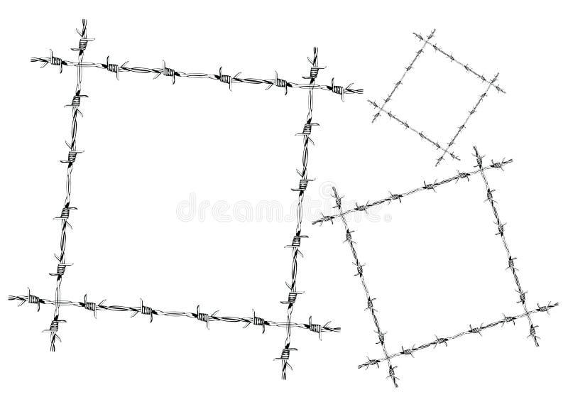Barbed wire frame-path include stock illustration