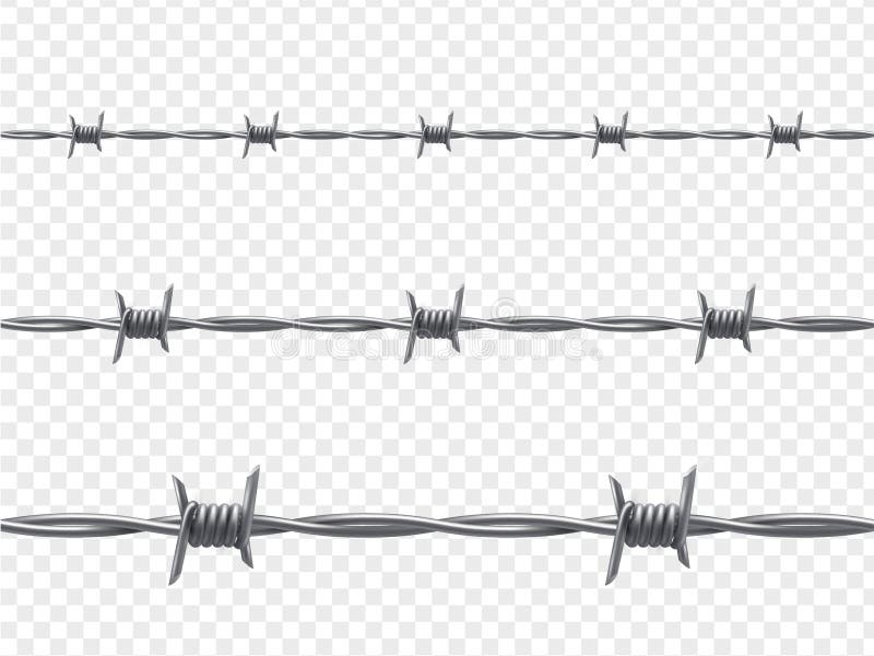 Barbed Wire Realistic Seamless Vector Illustration Stock Vector