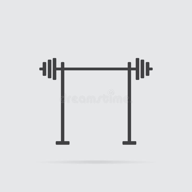 Barbell icon in flat style isolated on grey background vector illustration Barbell icon in flat style isolated on grey background vector illustration