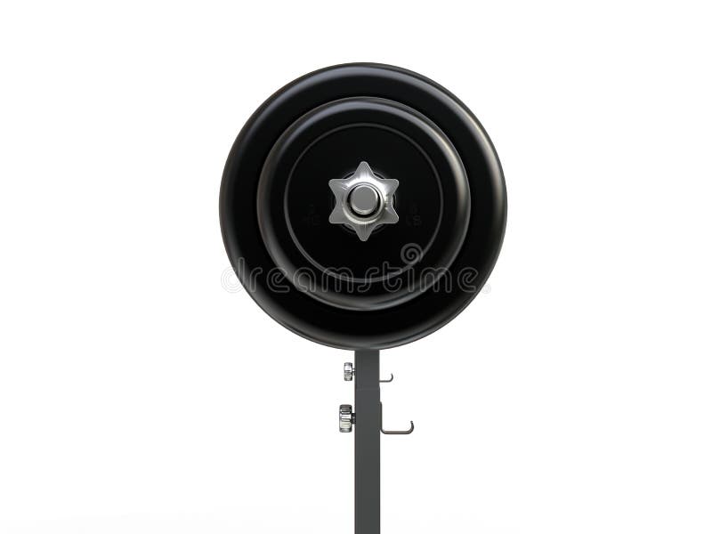 Barbell Weight on a Stand Side View Stock Image Image of sport
