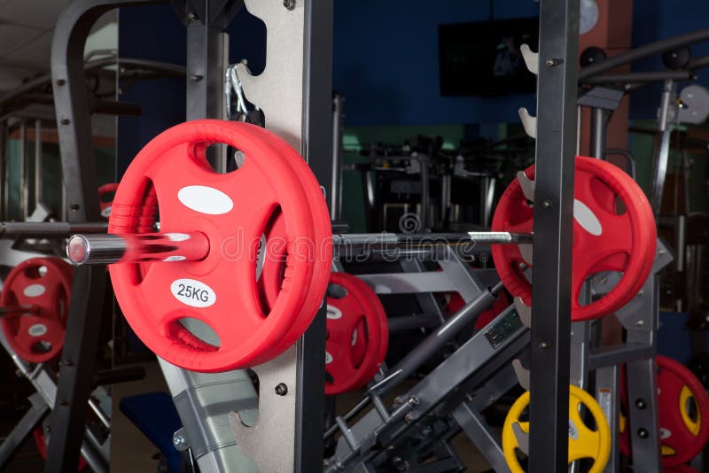 Barbells gym equipment stock photo. Image of gymnasium 30682690
