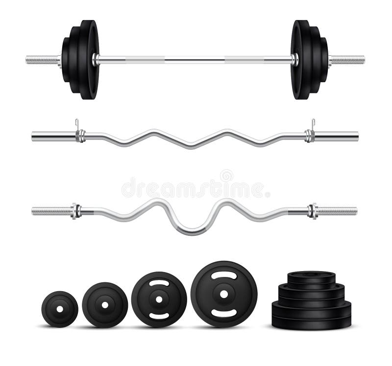 Barbells Realistic Set stock illustration. Illustration of healthy