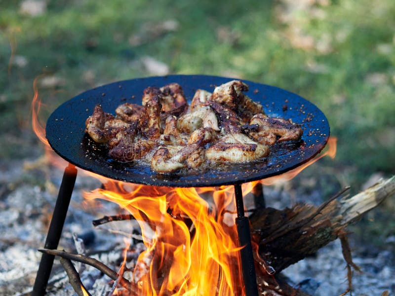 Camping Food Barbeque Outdoor in Summer Camp Stock Photo Image of