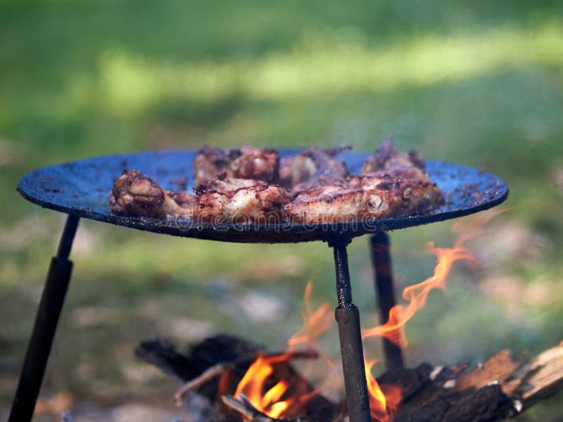 Camping Food Barbeque Outdoor in Summer Camp Stock Photo Image of