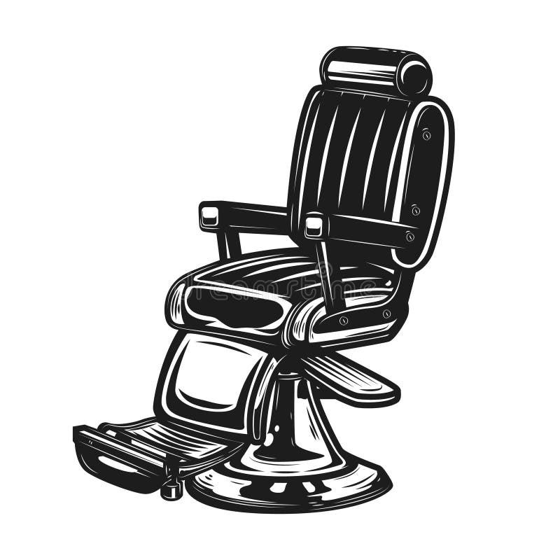 Barber Chair Isolated On White Background. Stock Vector