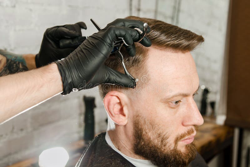 Barber Cut Hair and Comb Adult Man on a Brick Wall Background. Close Up Portrait of a Guy Stock Image - Image of clips, head: 148415899 Barber Cut Hair and Comb Adult Man on a Brick Wall Background. Close Up Portrait of a Guy Stock Image - Image of clips, head: 148415899