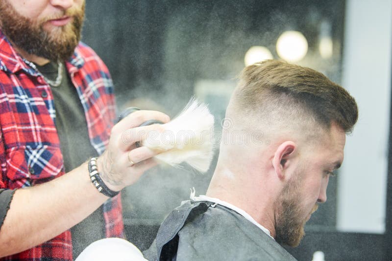 Barber or Hair Stylist at Work. Hairdresser Using Talc Stock Photo - Image of barber, fashion: 120298344 Barber or Hair Stylist at Work. Hairdresser Using Talc Stock Photo - Image of barber, fashion: 120298344