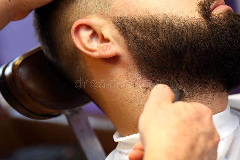 Barber Shave and Modeling Beard at the Hair Salon Stock Image Image of salon, professional