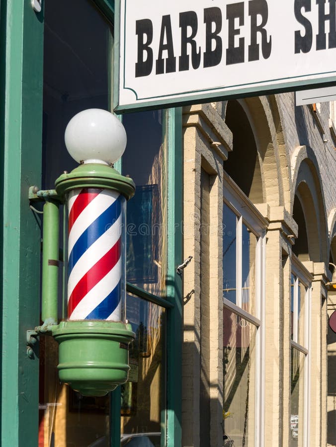 Barber Shop pole and sign stock photo. Image of hair 40754104