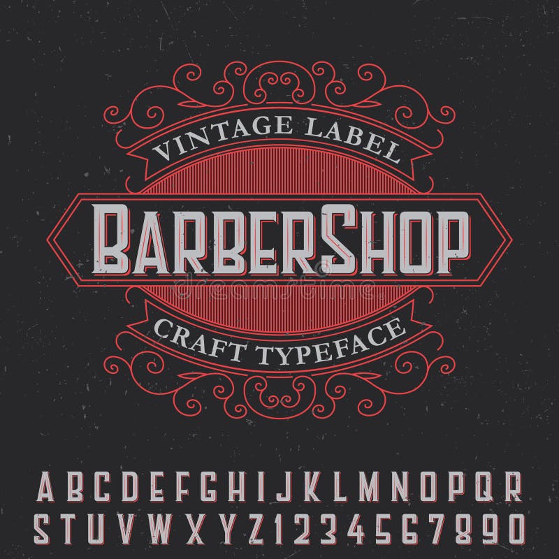 Barber Shop Vintage Label Poster ilustración del vector Barber Shop Vintage Label Poster ilustración del vector