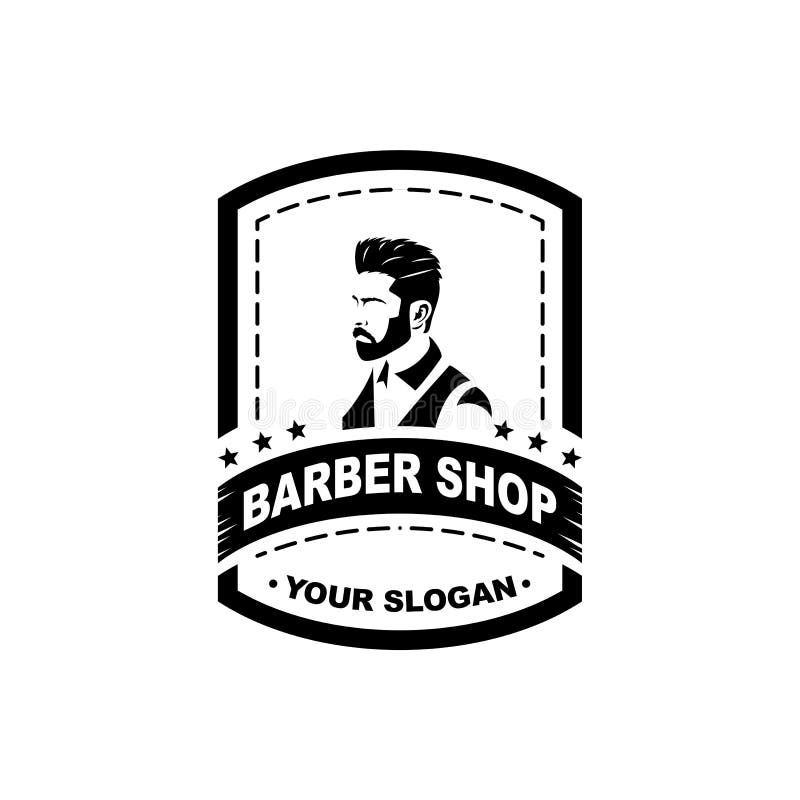 Barbershop Logo Template in Vintage Style, with Bearded Man. Stock Vector - Illustration of beard, logo: 163148086 Barbershop Logo Template in Vintage Style, with Bearded Man. Stock Vector - Illustration of beard, logo: 163148086