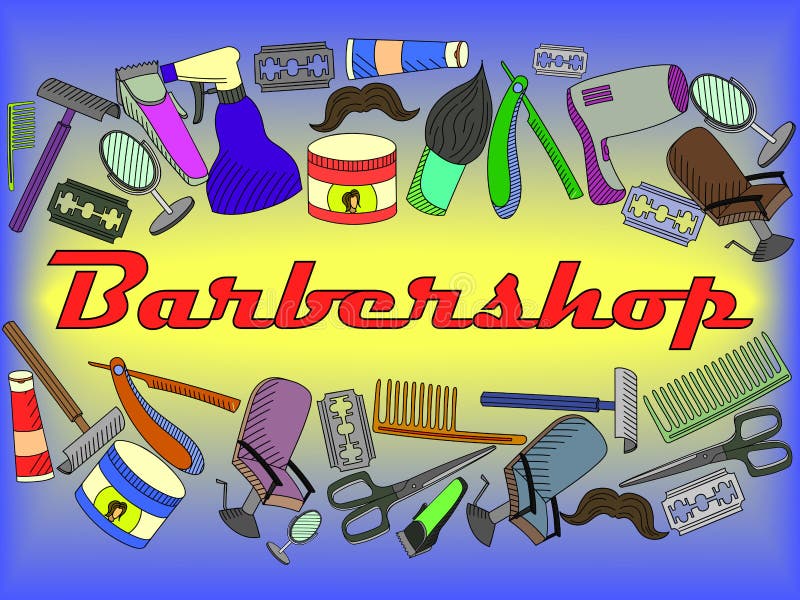 Barbershop Vector Illustration Stock Vector - Illustration of