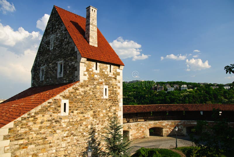 Barbican medieval, castelo em Budapest, Hungria fotografia de stock Barbican medieval, castelo em Budapest, Hungria fotografia de stock