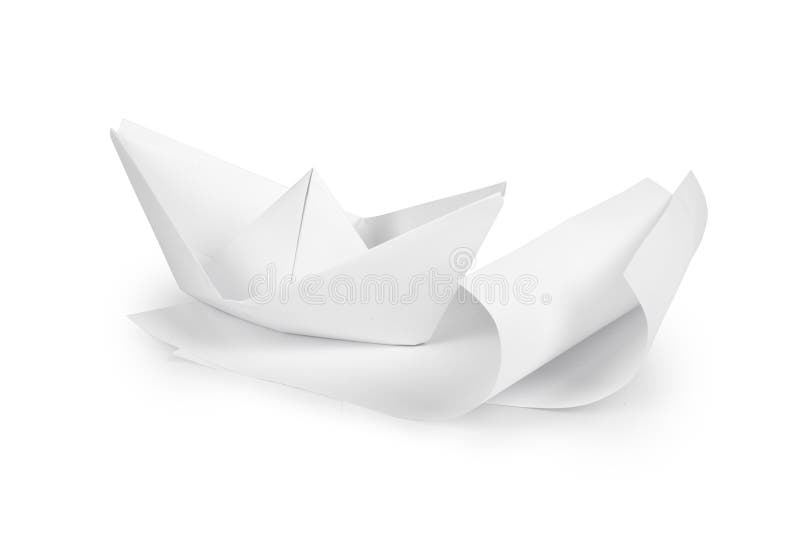 Barca di carta sulle onde di carta, royalty illustrazione gratis Barca di carta sulle onde di carta, royalty illustrazione gratis