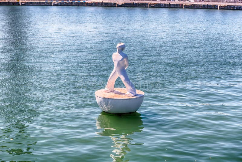 Floating sculpture in the port of Barcelona, Catalonia, Spain