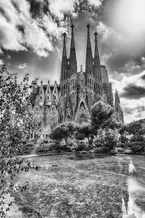 Scenic view of the Sagrada Familia, Barcelona, Catalonia, Spain