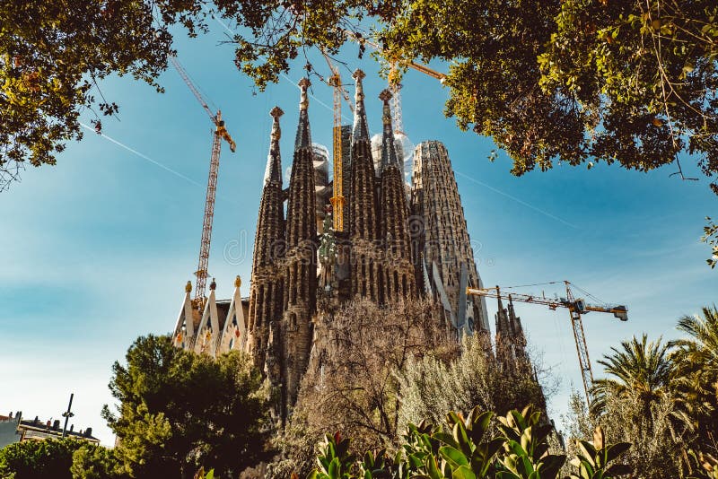 BARCELONA - AUGUST 9: The Nativity Facade of the Sagrada Familia, the most iconic landmark stock images BARCELONA - AUGUST 9: The Nativity Facade of the Sagrada Familia, the most iconic landmark stock images