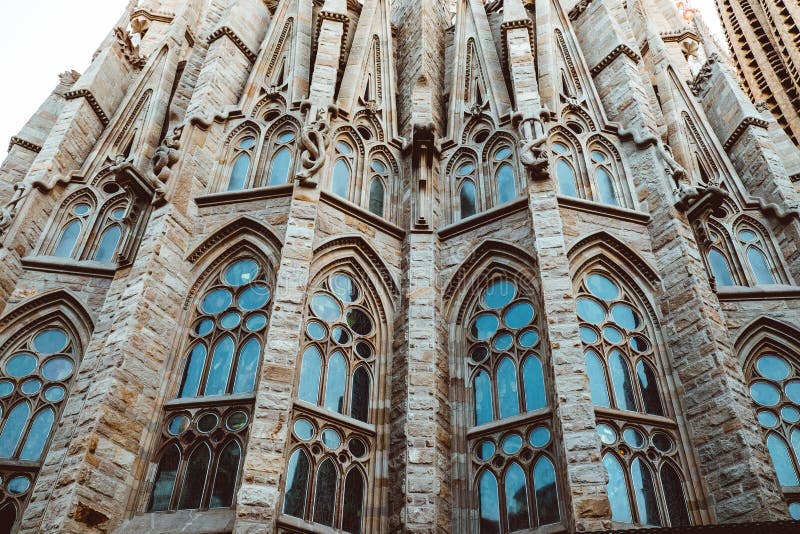 BARCELONA - AUGUST 9: The Nativity Facade of the Sagrada Familia, the most iconic landmark royalty free stock photo BARCELONA - AUGUST 9: The Nativity Facade of the Sagrada Familia, the most iconic landmark royalty free stock photo