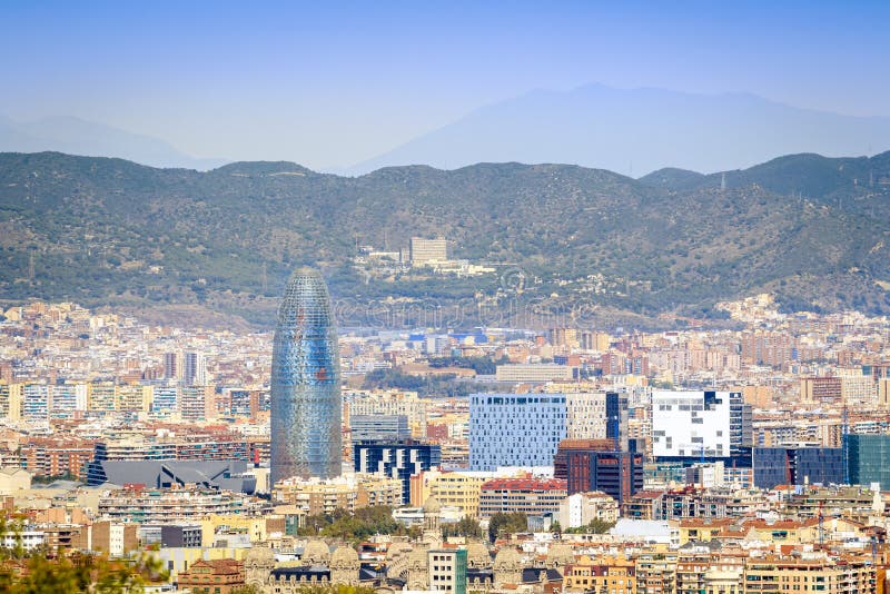 Barcelona panorama with Torre Agbar, Catalonia, Spain. Barcelona panorama with Torre Agbar, Catalonia, Spain