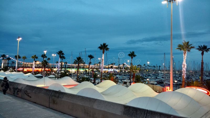 Barcelona port Olimpic zdjęcie stock Barcelona port Olimpic zdjęcie stock
