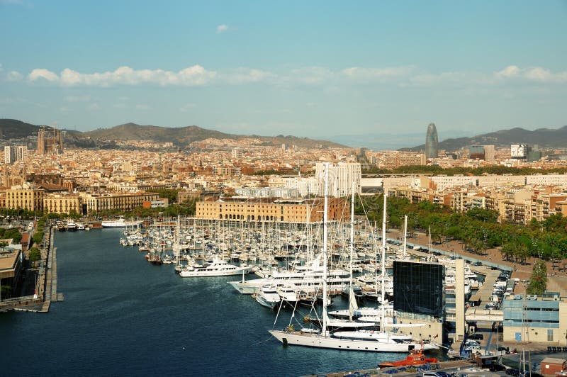 Barcelona skyline stock photo. Image of harbor, culture - 21726172