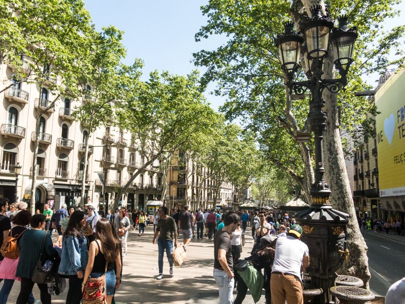 Barcelona Las Ramblas Catalunya Editorial Stock Photo - Image of ...