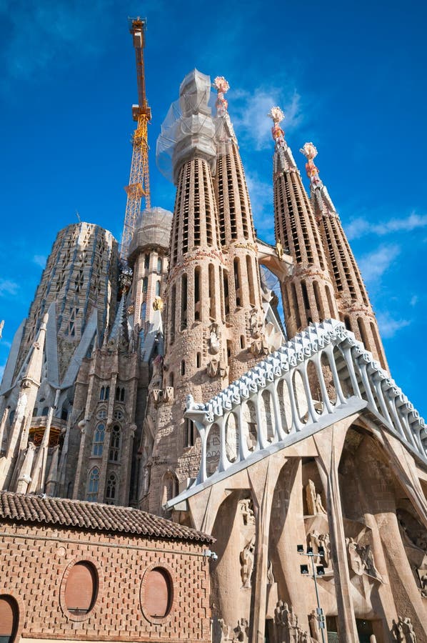BARCELONA, SPAIN - JANUARY 02, 2018: the Cathedral of La Sagrada ...