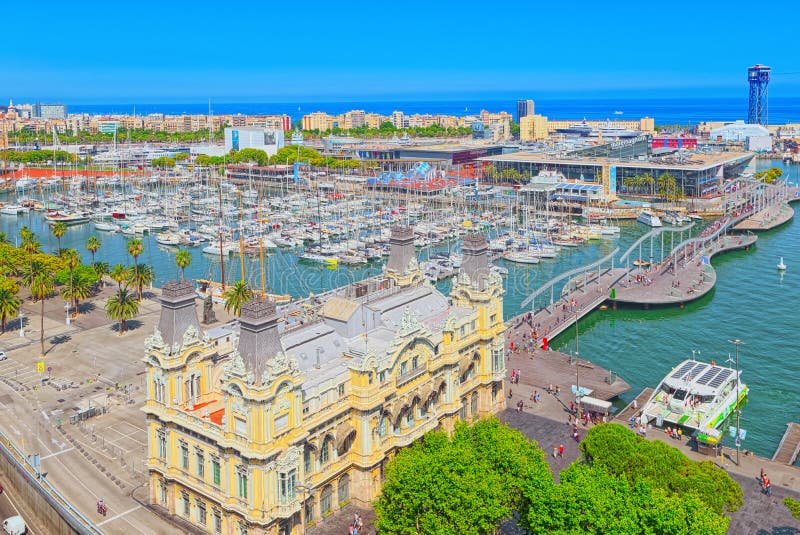 Panorama Barcelona. Port Authority - Admiral Historic Authority Stock ...