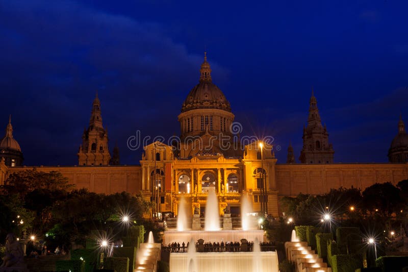 Barcelona, Spain - National art museum at Montjuic royalty free stock images Barcelona, Spain - National art museum at Montjuic royalty free stock images