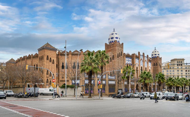 The Plaza de Toros Monumental in Barcelona, Spain. Barcelona, Spain. The Plaza de Toros Monumental de Barcelona. It was the last bullfighting arena in Catalonia royalty free stock photos